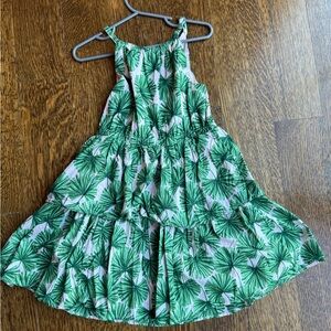 Janie and Jack Green Leaf Print Casual Dress